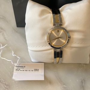 *BRAND NEW* MOVADO Aleena 27MM SS Silver Dial Two-Tone Women's Watch 0607150